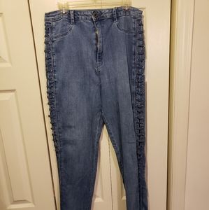 Side Lace Up Jeans